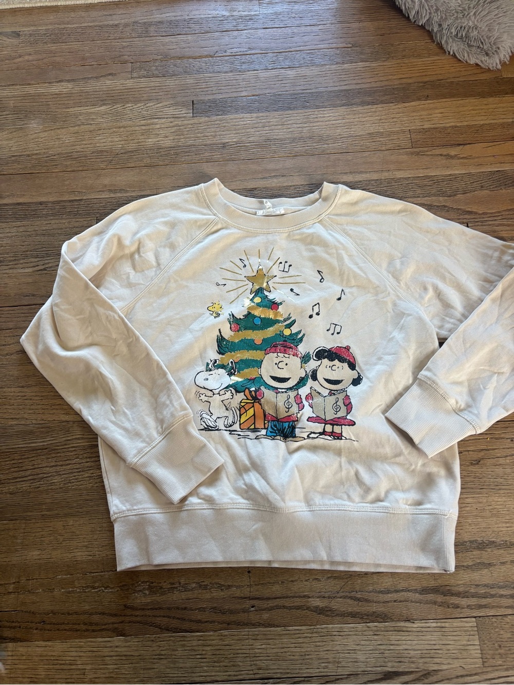 Cream Peanuts Holiday Crewneck Sweater